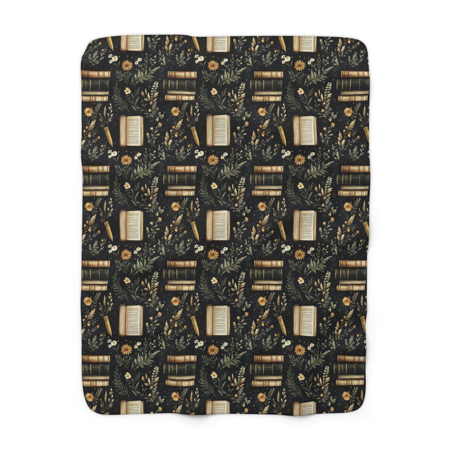 Midnight Chapters Sherpa Blanket