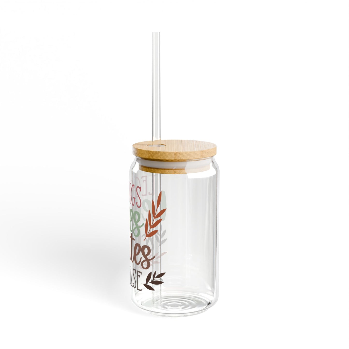 Leggings Leaves & Lattes Sipper Glass