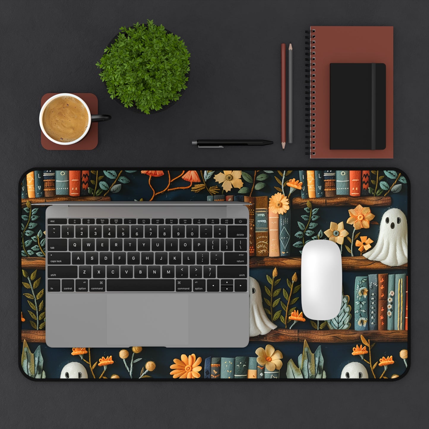 Haunted Library Desk Mat