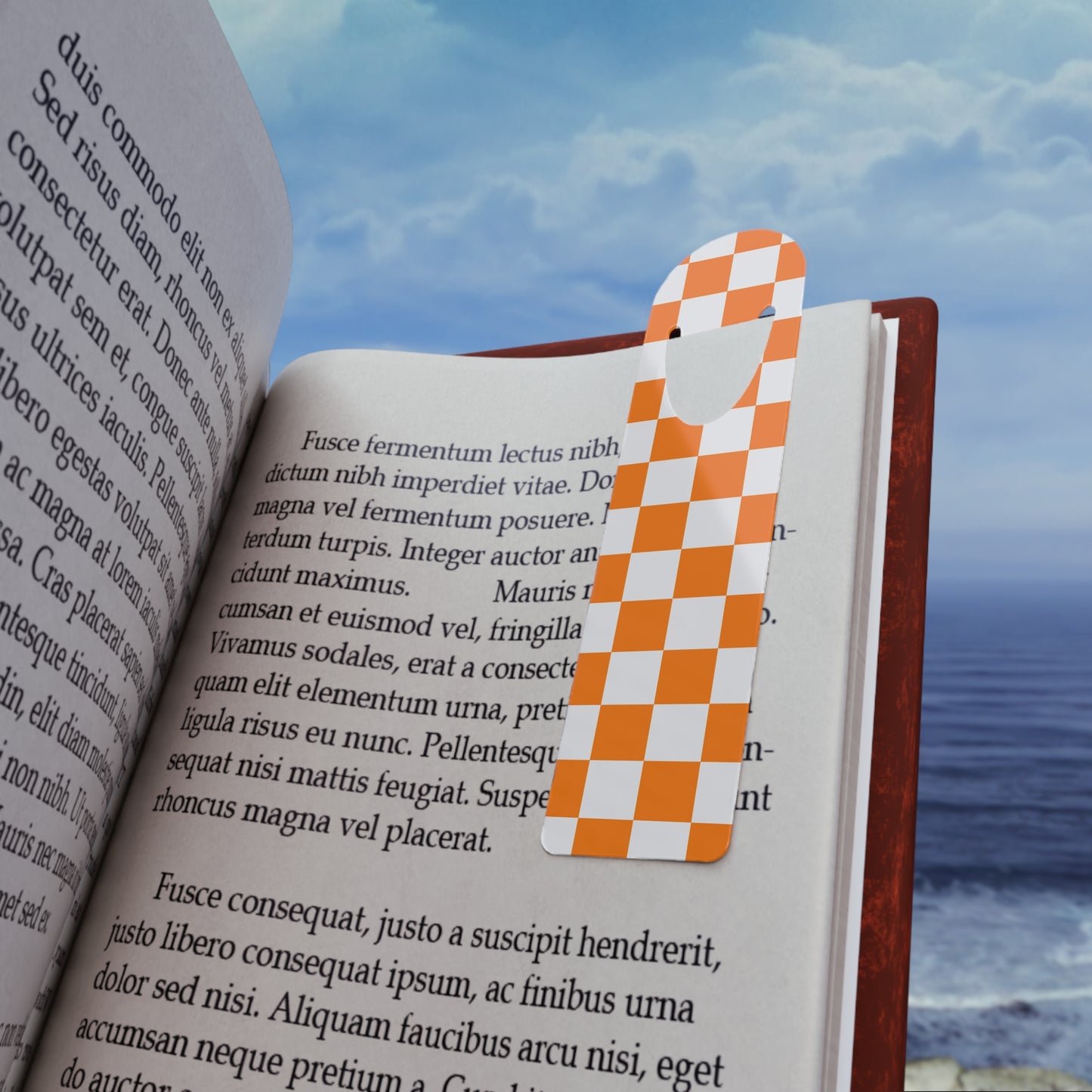 Orange Checkered Bookmark