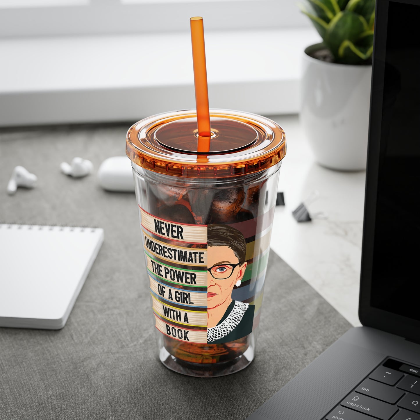 Never Underestimate the Power of a Girl with a Book Tumbler
