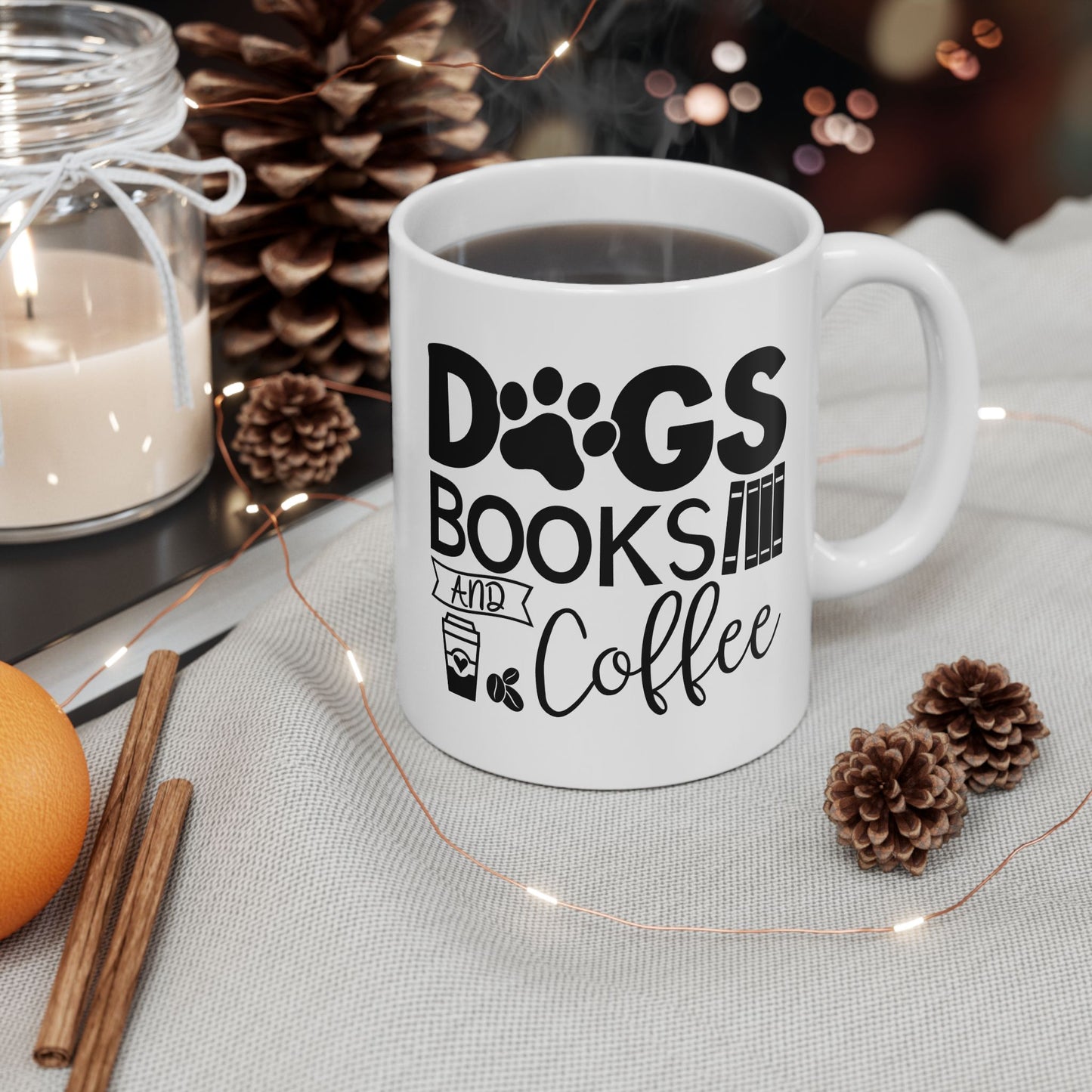 Dogs Books & Coffee Mug