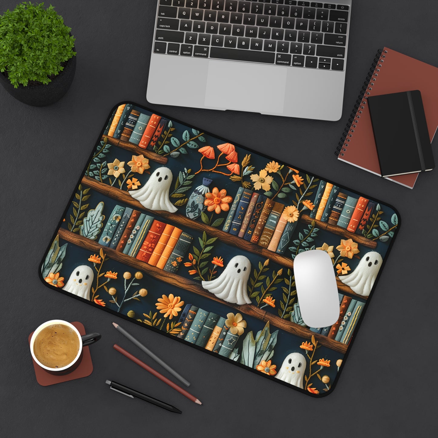 Haunted Library Desk Mat