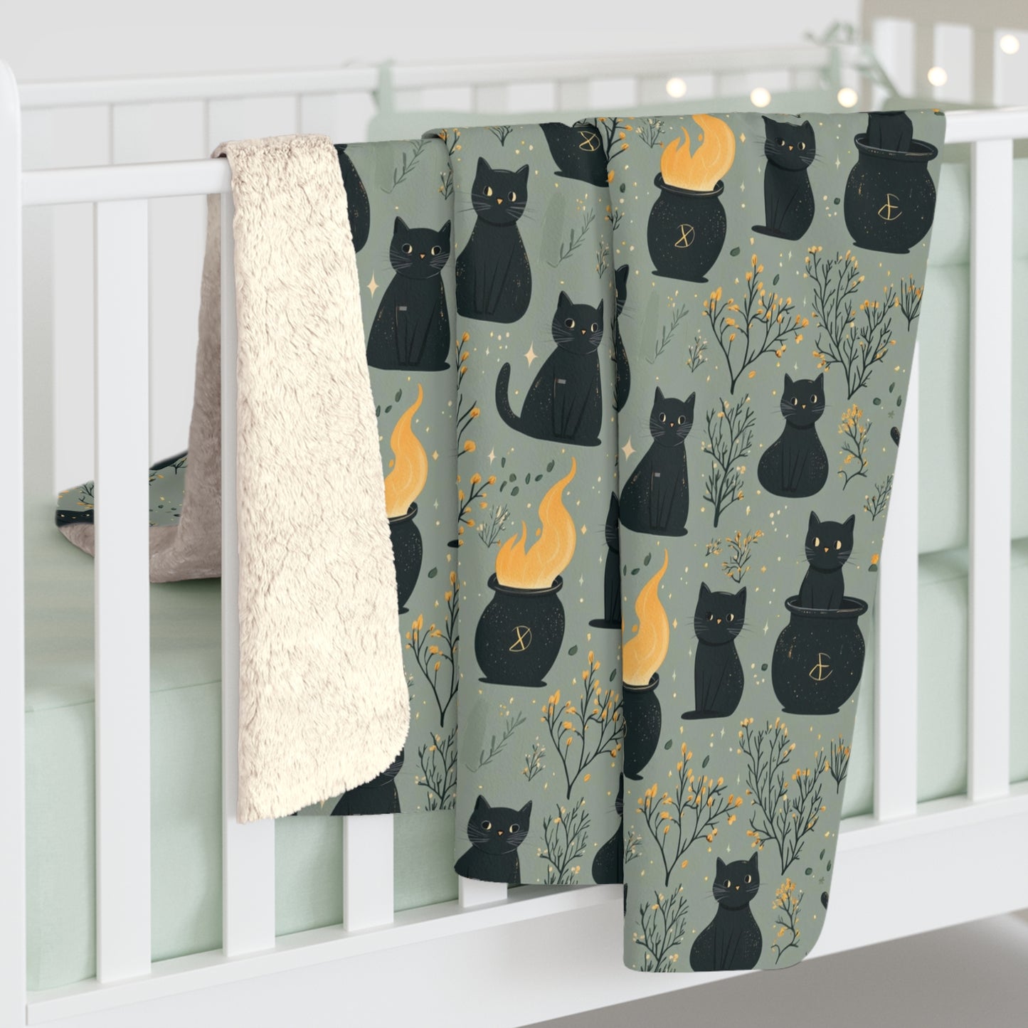 Witch’s Familiar Sherpa Blanket