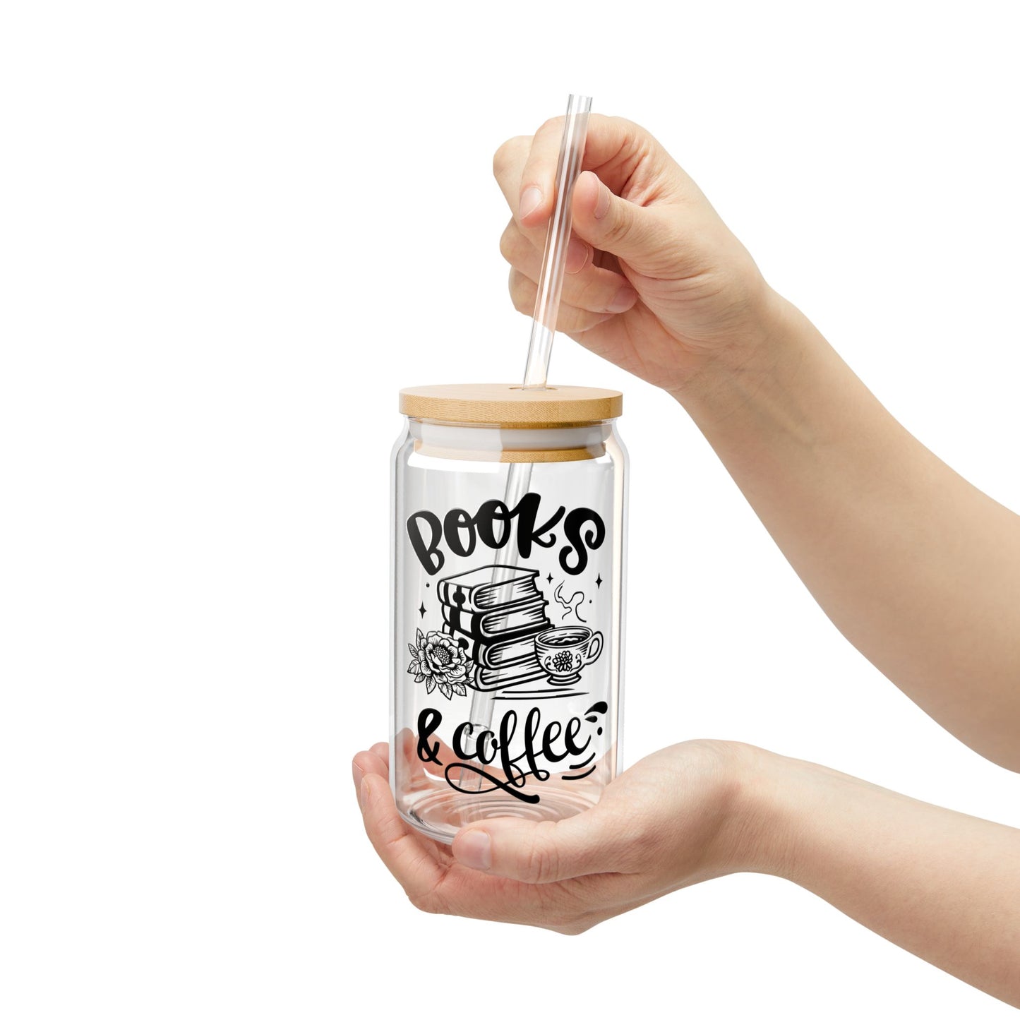 Books & Coffee Sipper Glass