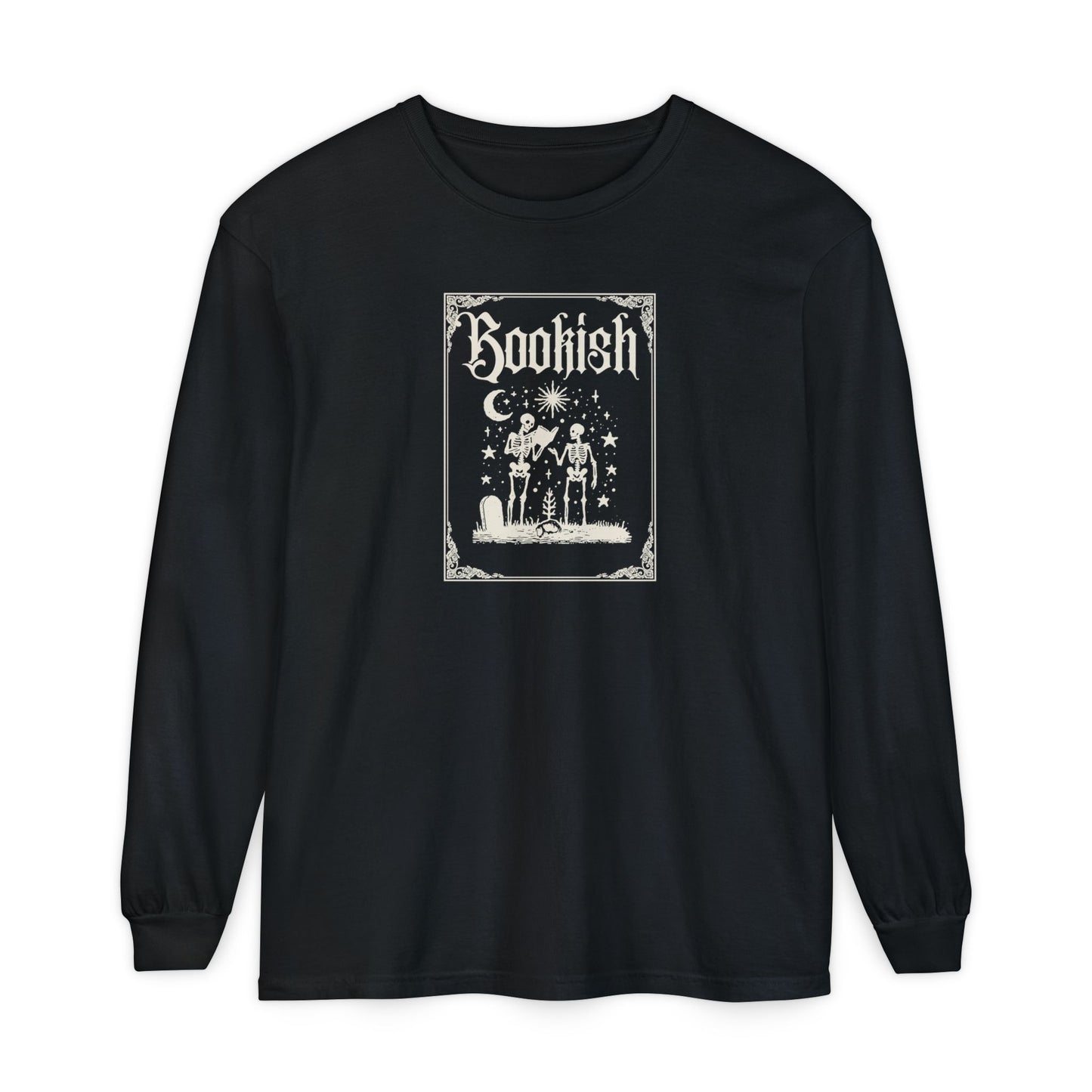Bookish Skeleton Long Sleeve Tee