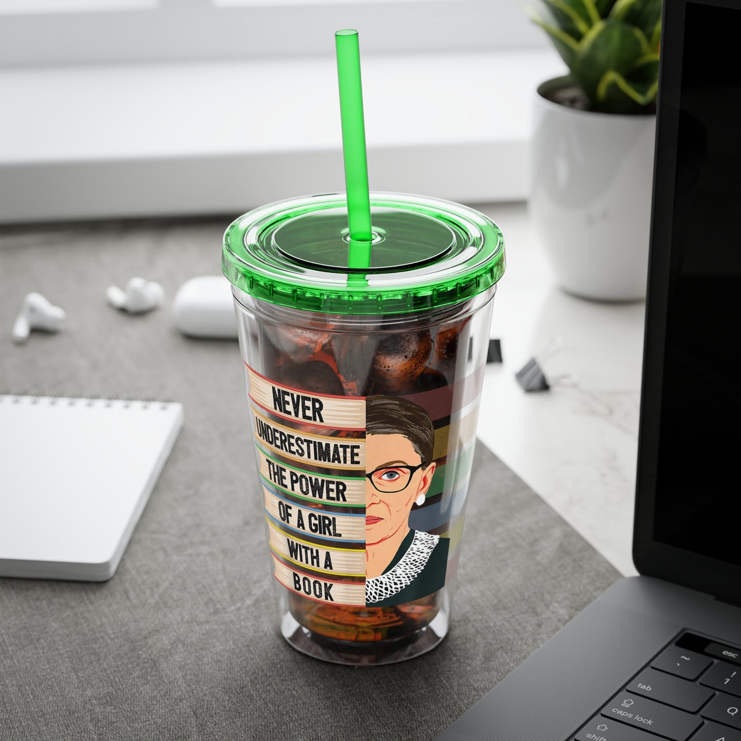 Never Underestimate the Power of a Girl with a Book Tumbler