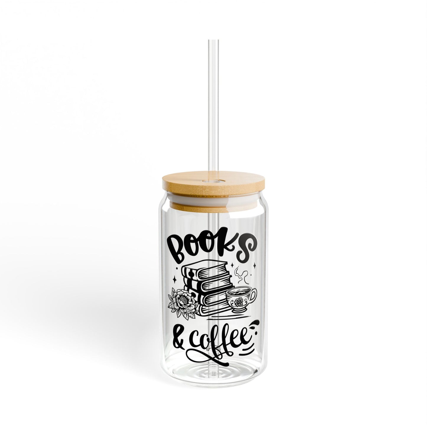 Books & Coffee Sipper Glass