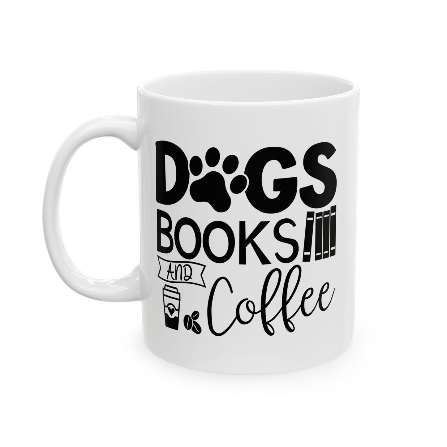 Dogs Books & Coffee Mug