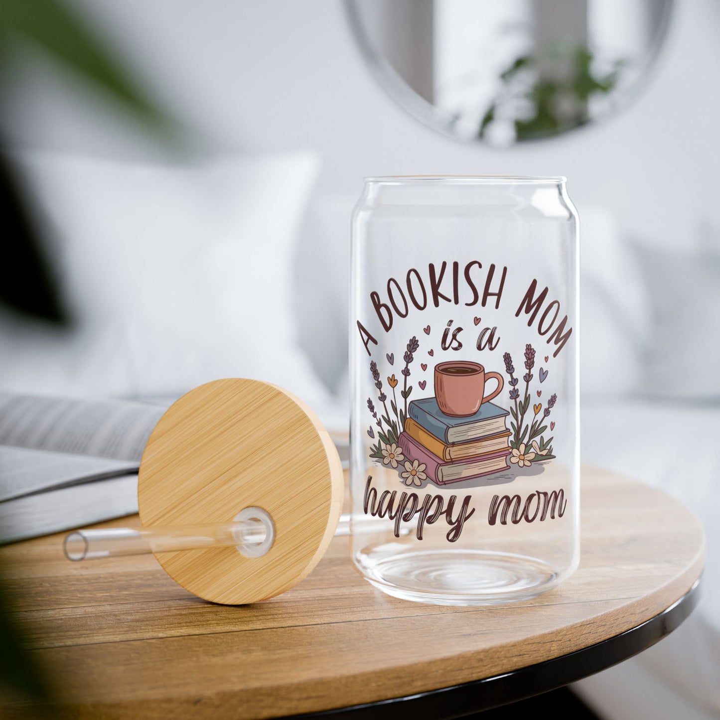 A Bookish Mom Sipper Glass