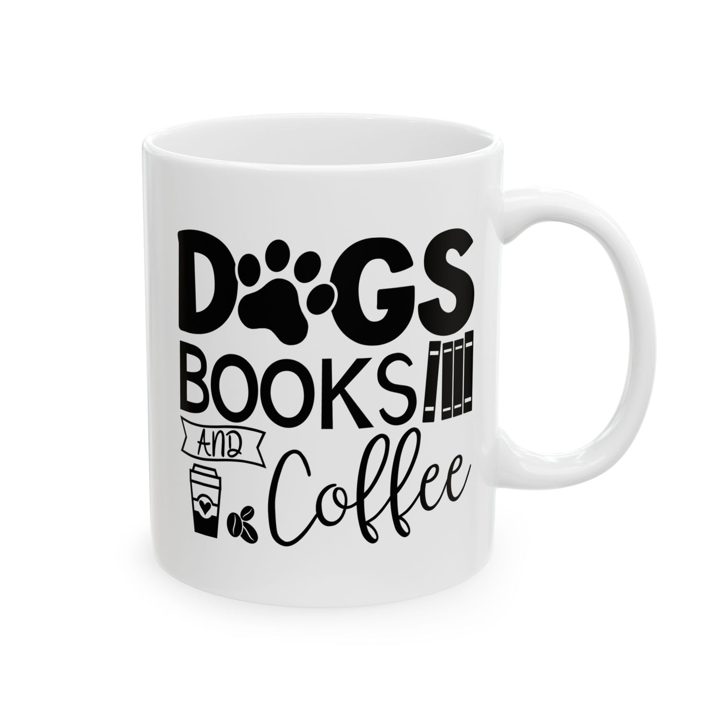 Dogs Books & Coffee Mug