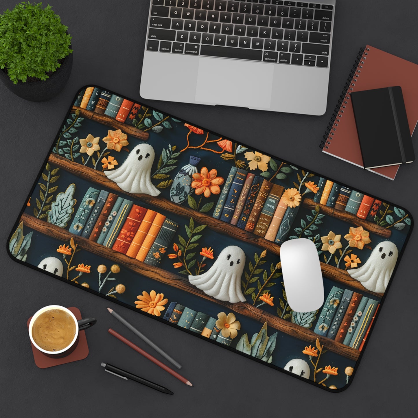 Haunted Library Desk Mat
