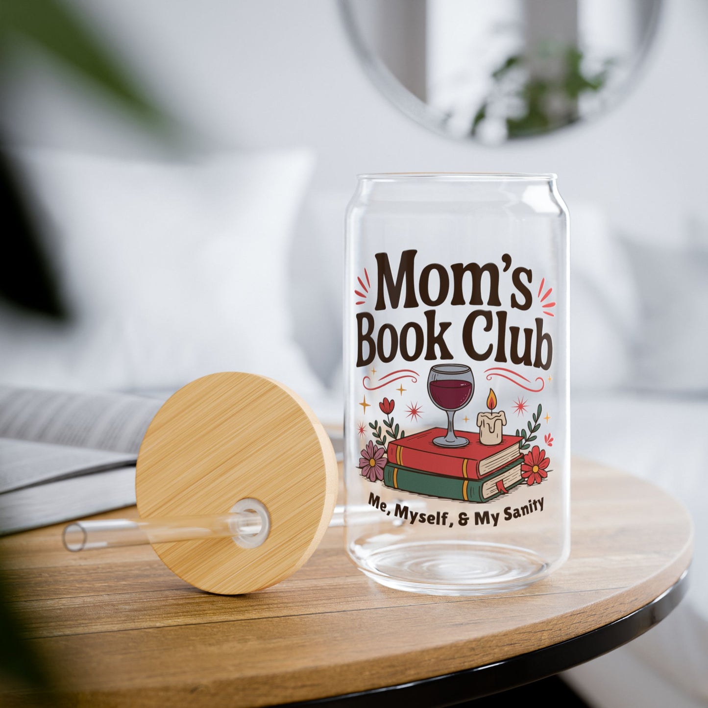 Moms Book Club Sipper Glass