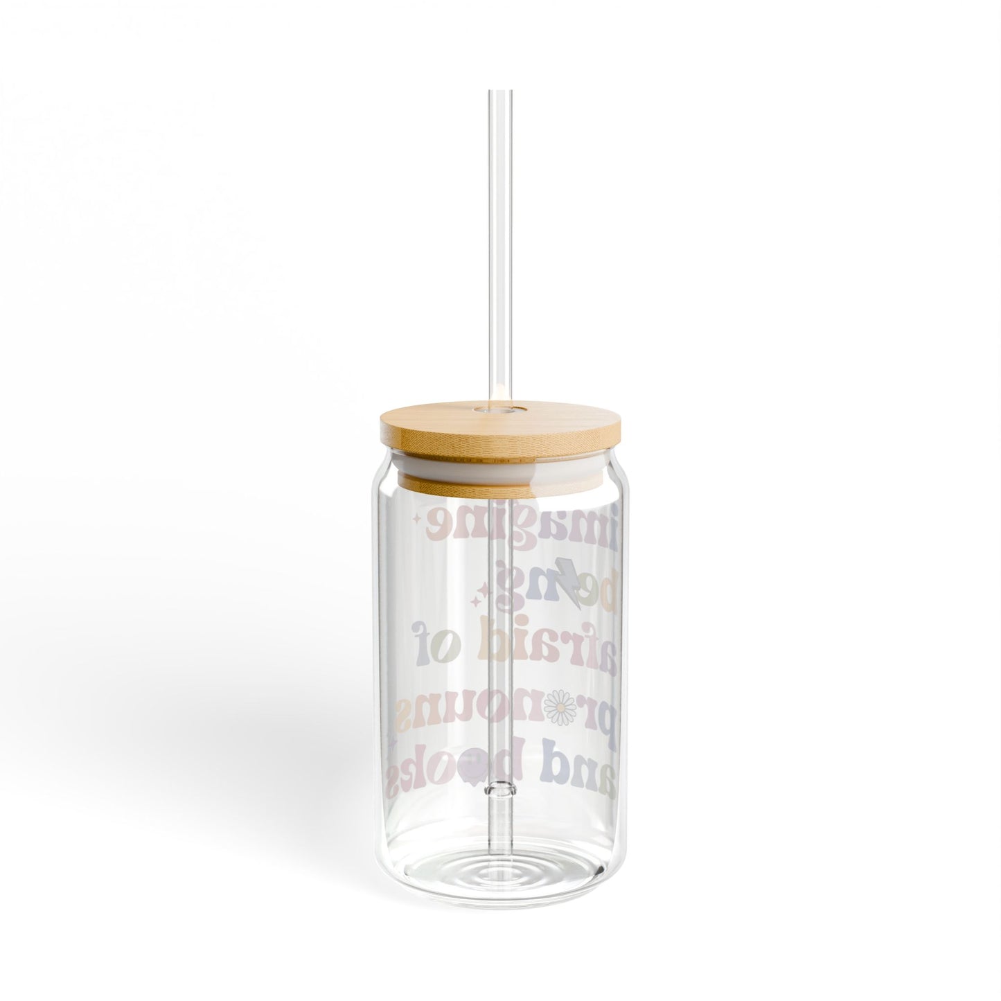 Pronouns and Books Sipper Glass