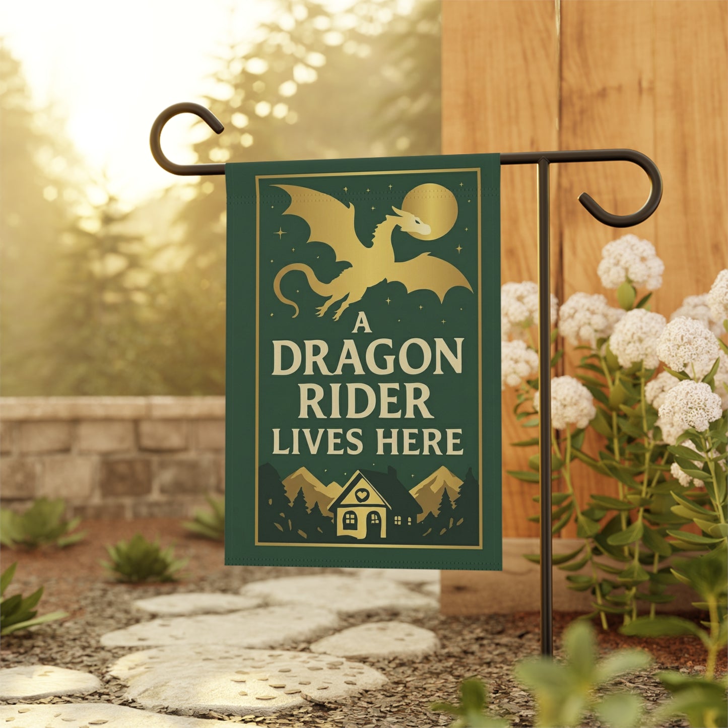 A Dragon Rider Lives Here Flag