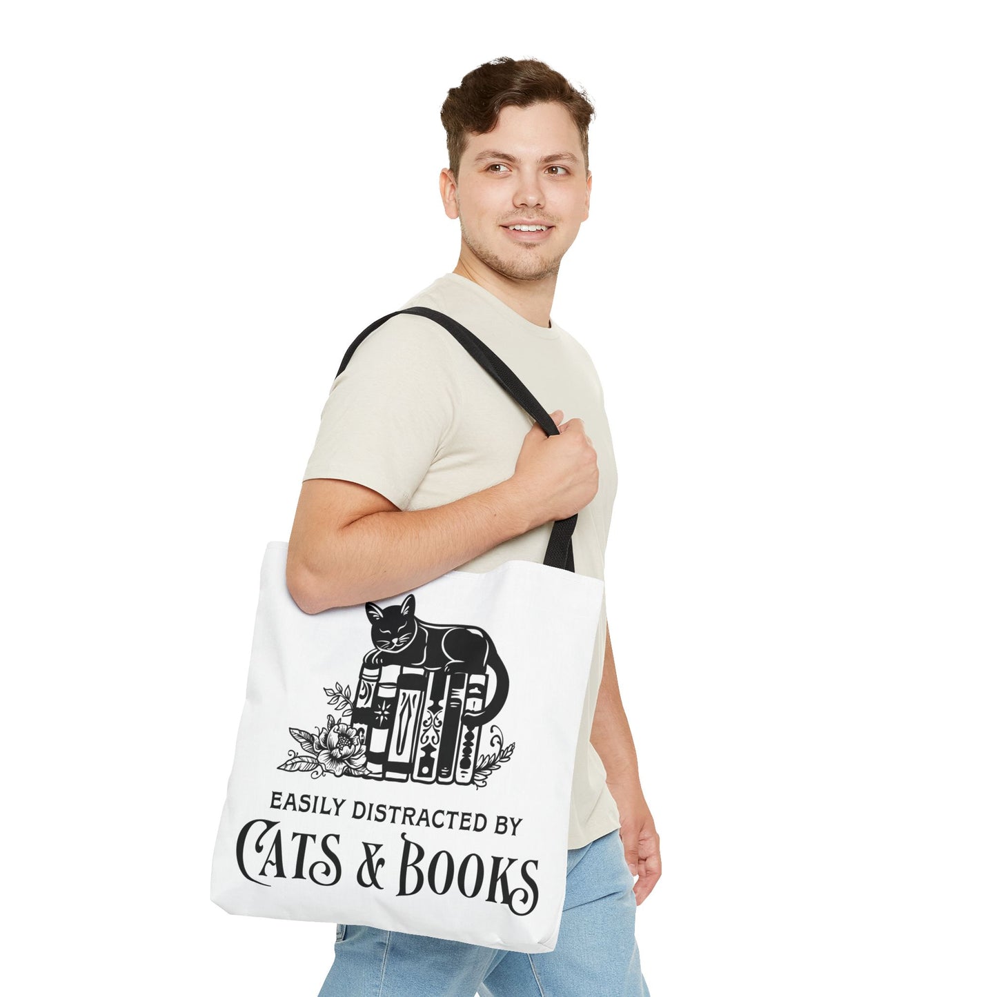 Cats & Books Tote Bag