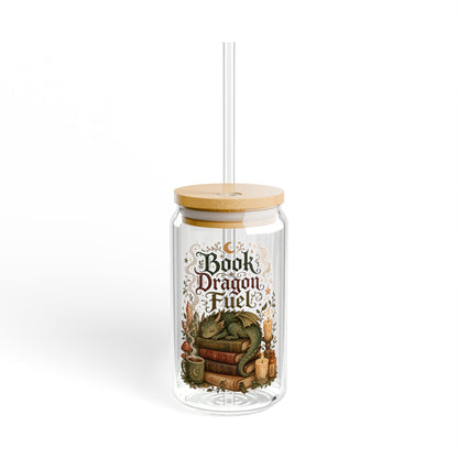 Book Dragon Fuel Sipper Glass — 16oz Tumbler with Straw