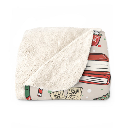 Cozy Christmas Chapters Sherpa Blanket