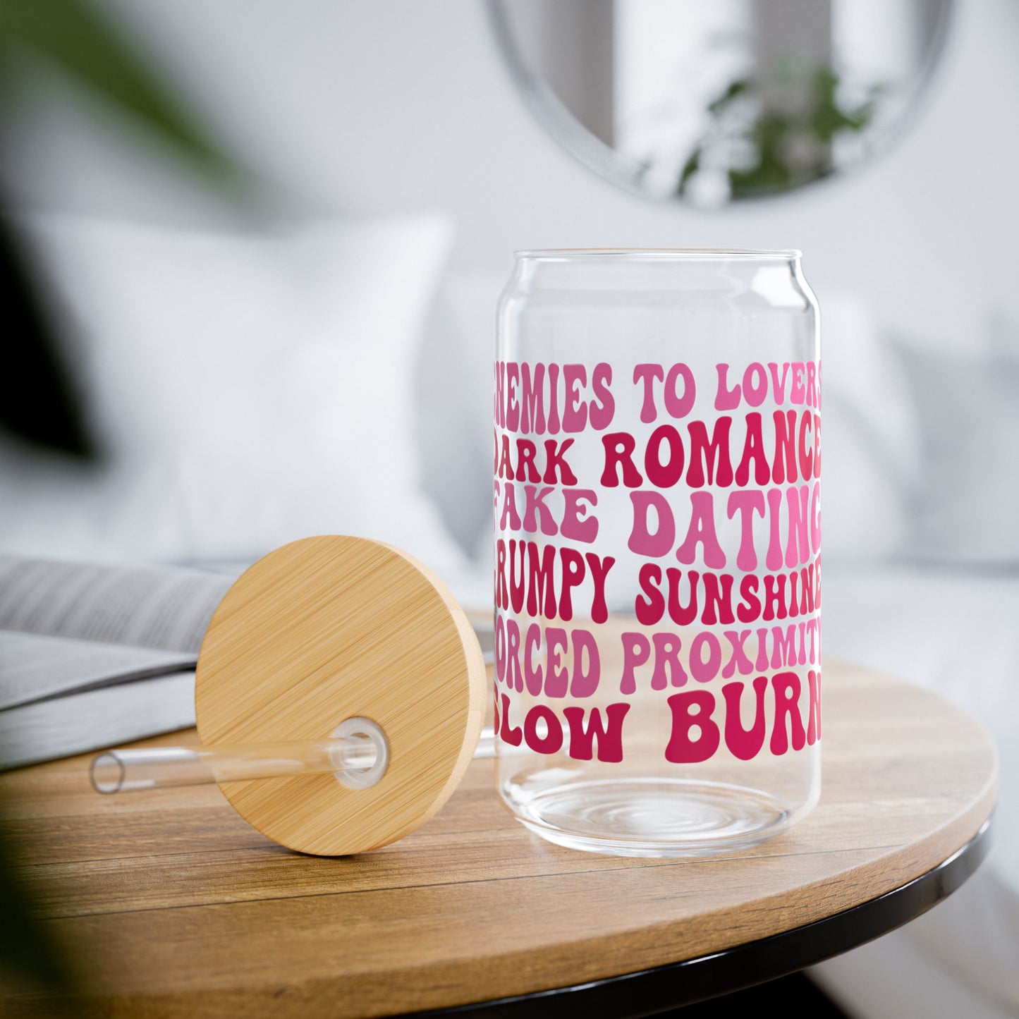 Book Tropes Sipper Glass