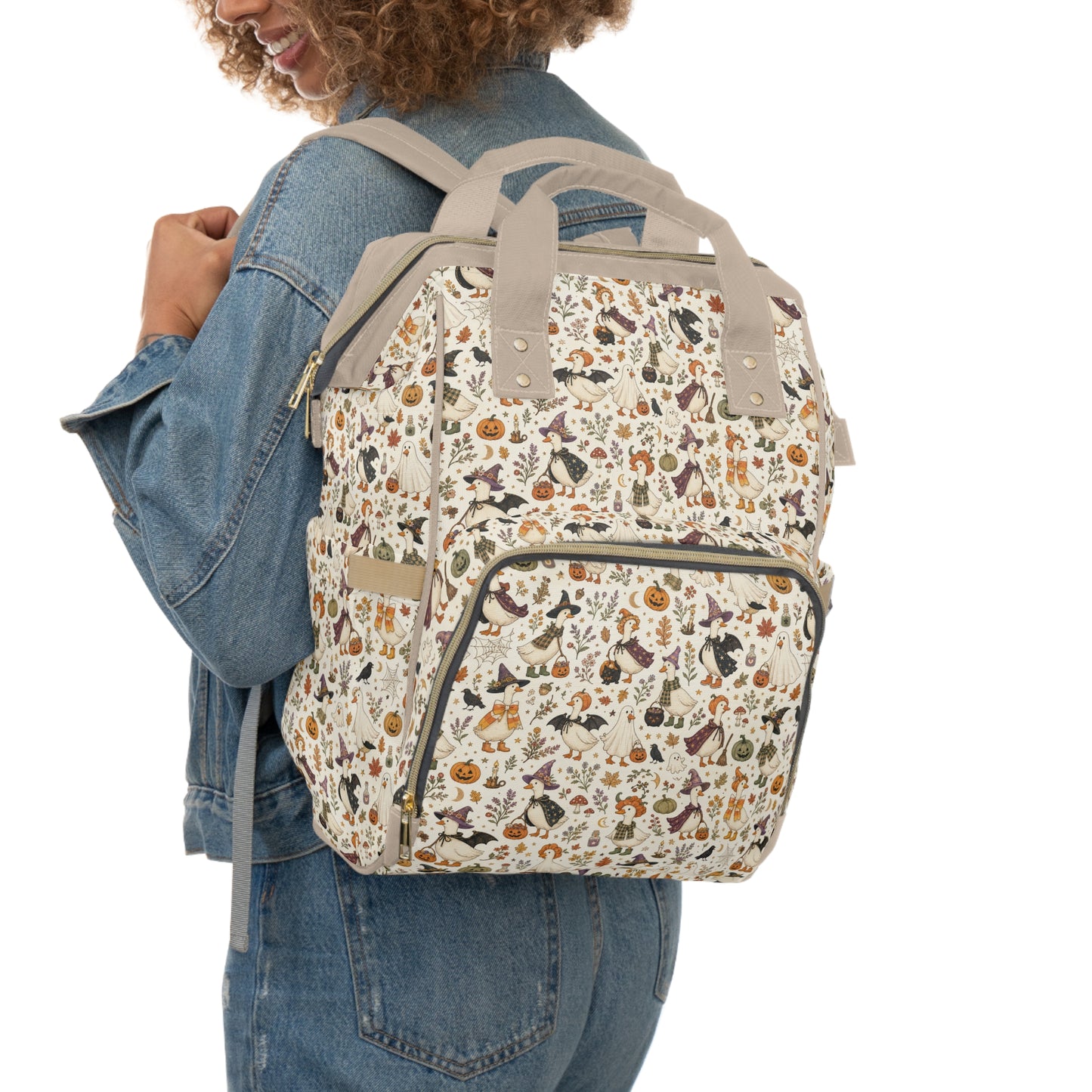 Halloween Pattern Diaper Backpack — Cute Spooky Multifunctional Baby Bag