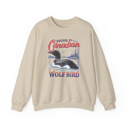 Stupid Canadian Wolf Bird Sweatshirt