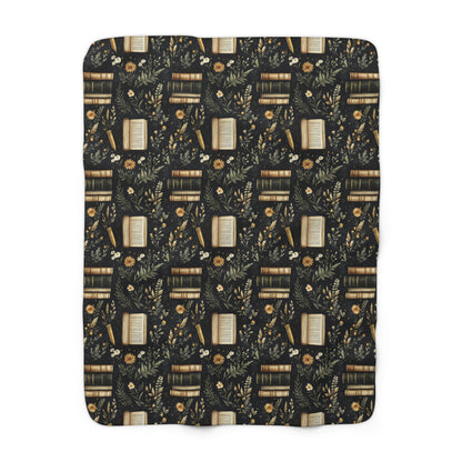 Midnight Chapters Sherpa Blanket
