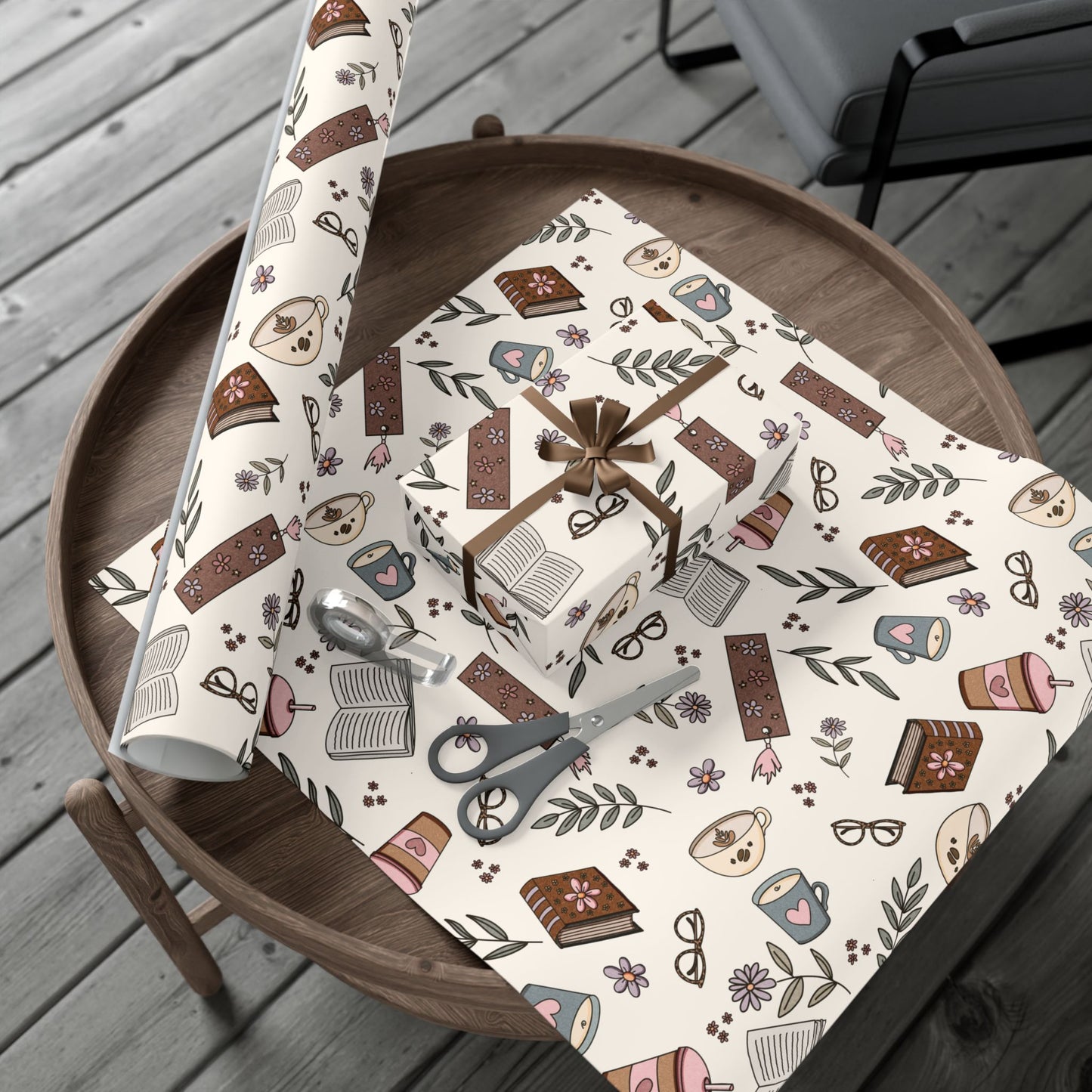 Books & Coffee Wrapping Paper