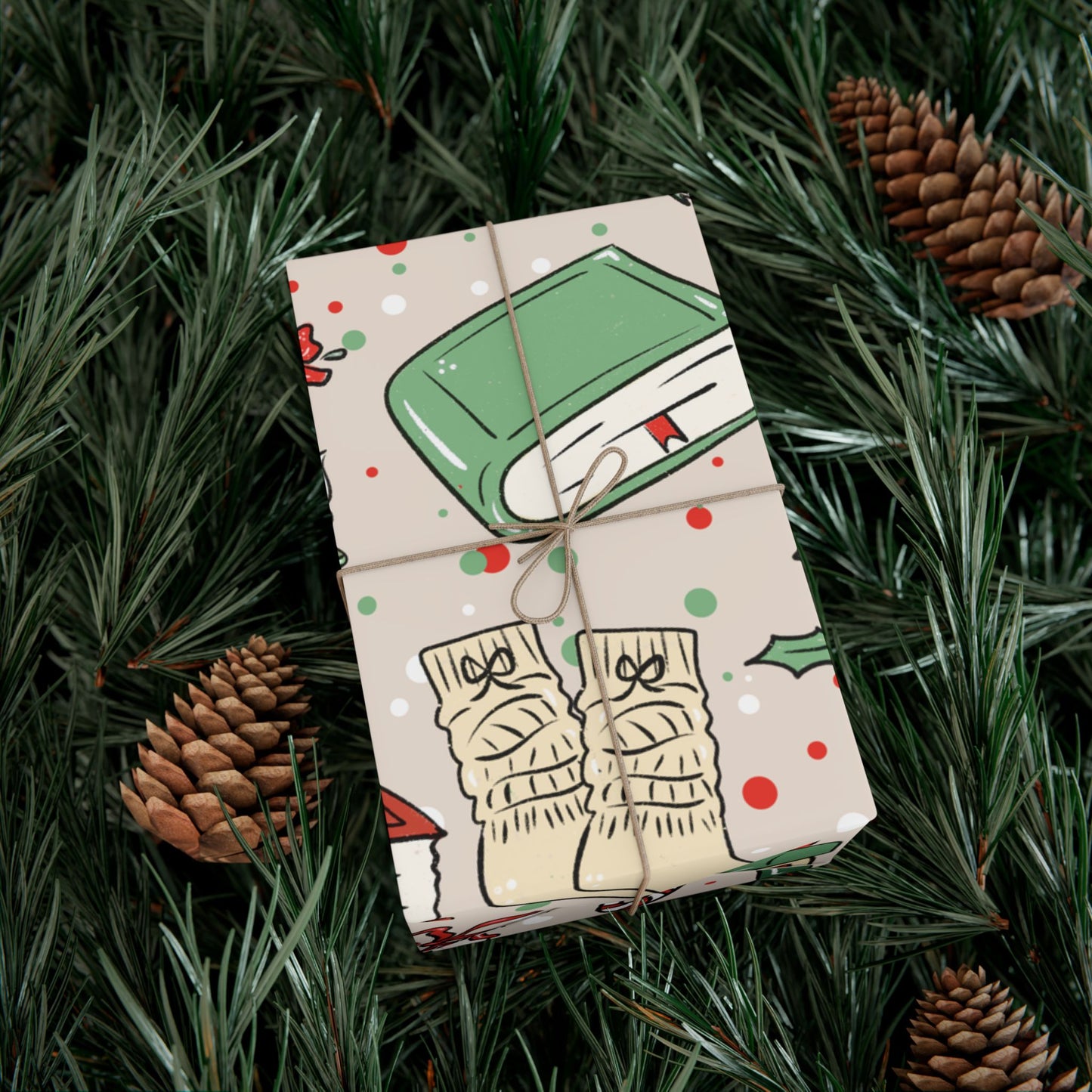 Cozy Christmas Chapters Wrapping Paper