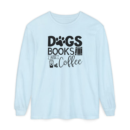 Dogs Books & Coffee Long Sleeve Tee