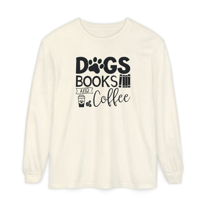 Dogs Books & Coffee Long Sleeve Tee