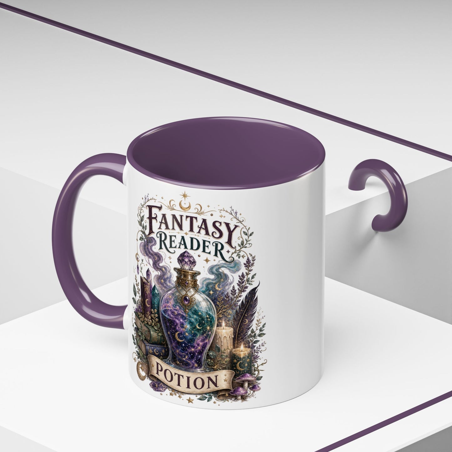 Fantasy Reader Potion Mug — Illustrated Witchy Coffee Cup for Book Lovers