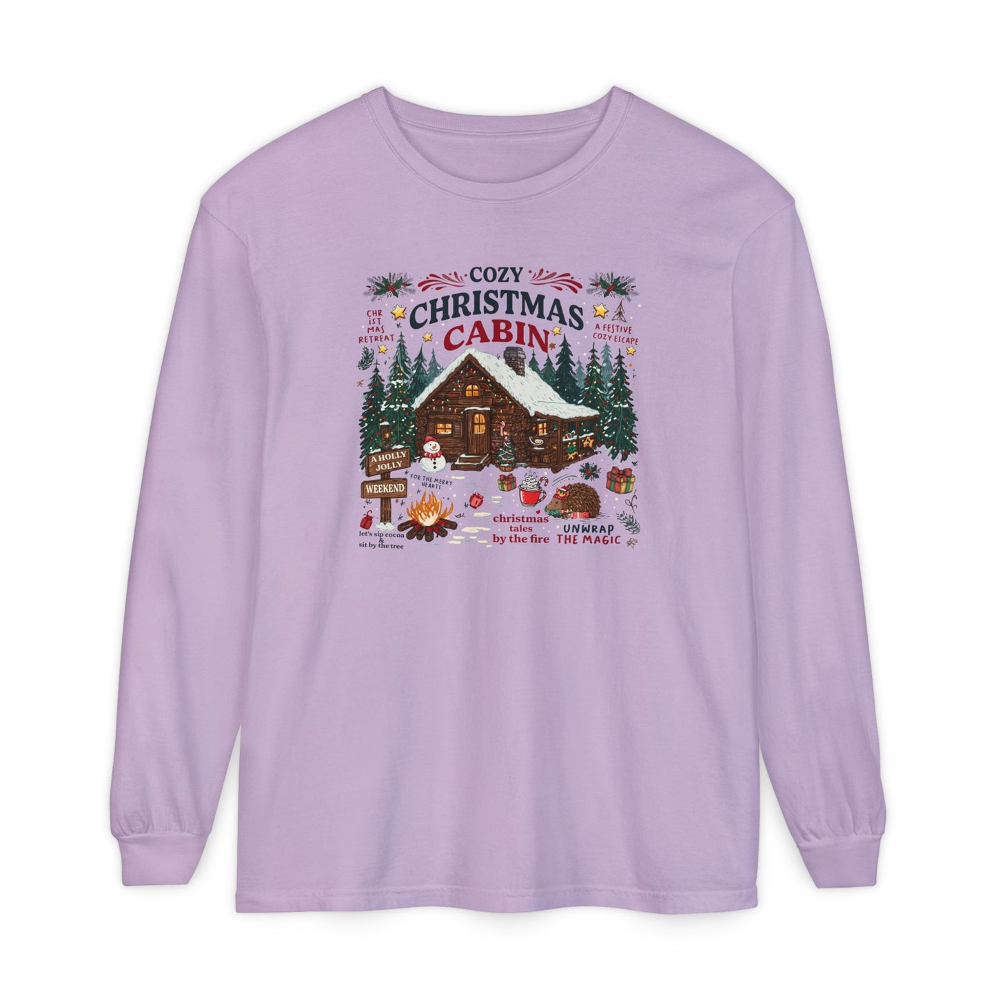 Christmas Cabin Long Sleeve Tee