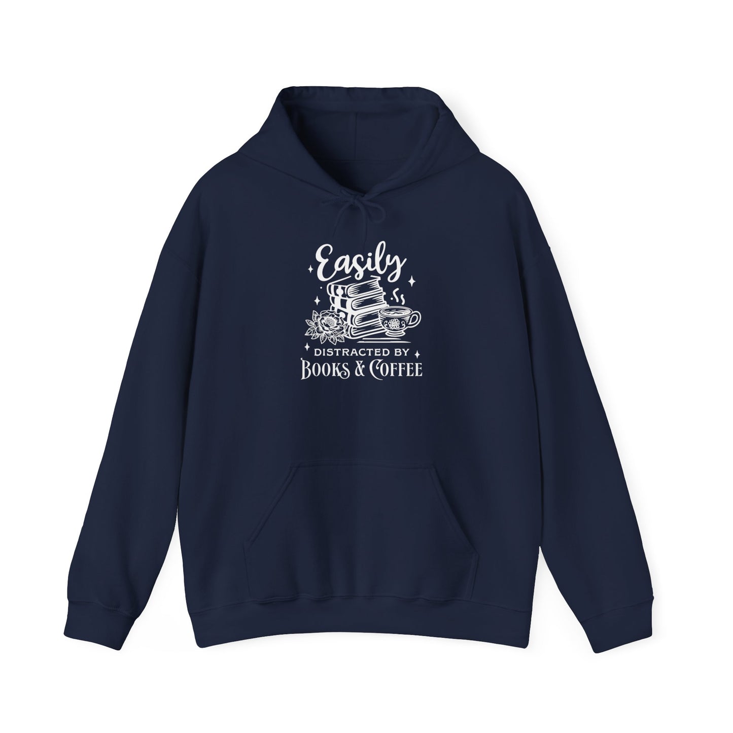 Easily Distracted by Books & Coffee Hoodie