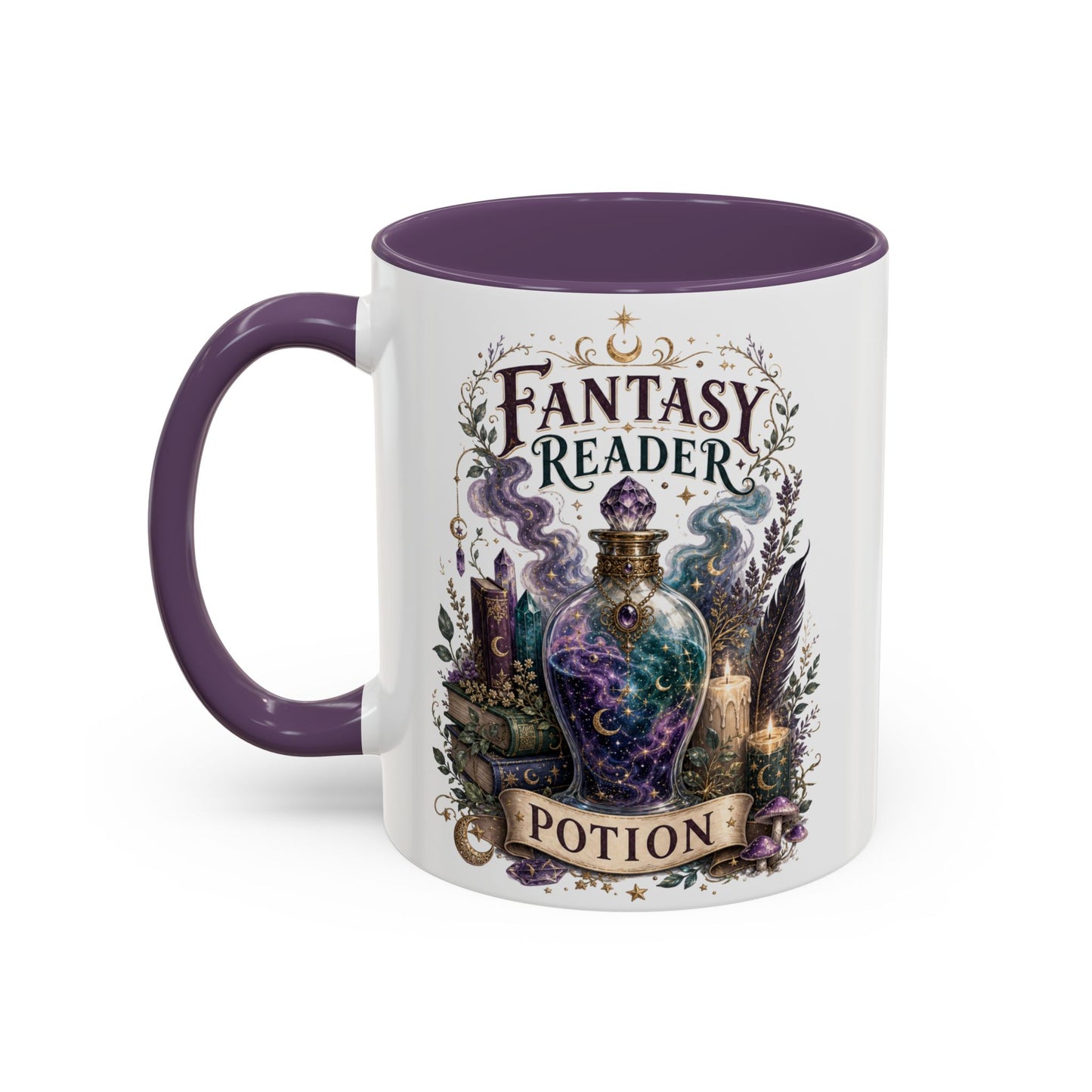 Fantasy Reader Potion Mug — Illustrated Witchy Coffee Cup for Book Lovers
