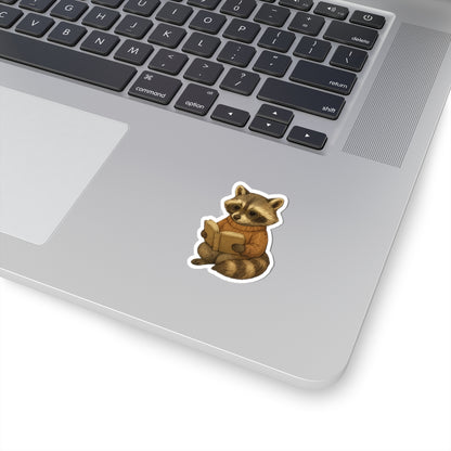 Reading Racoon Sticker