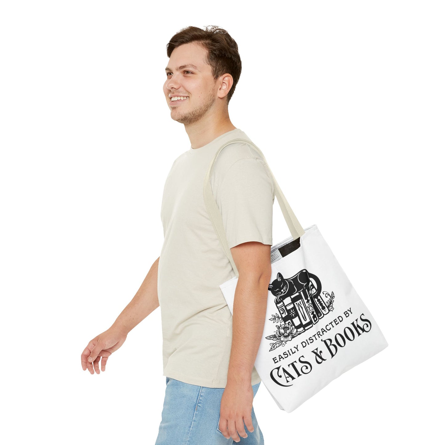 Cats & Books Tote Bag