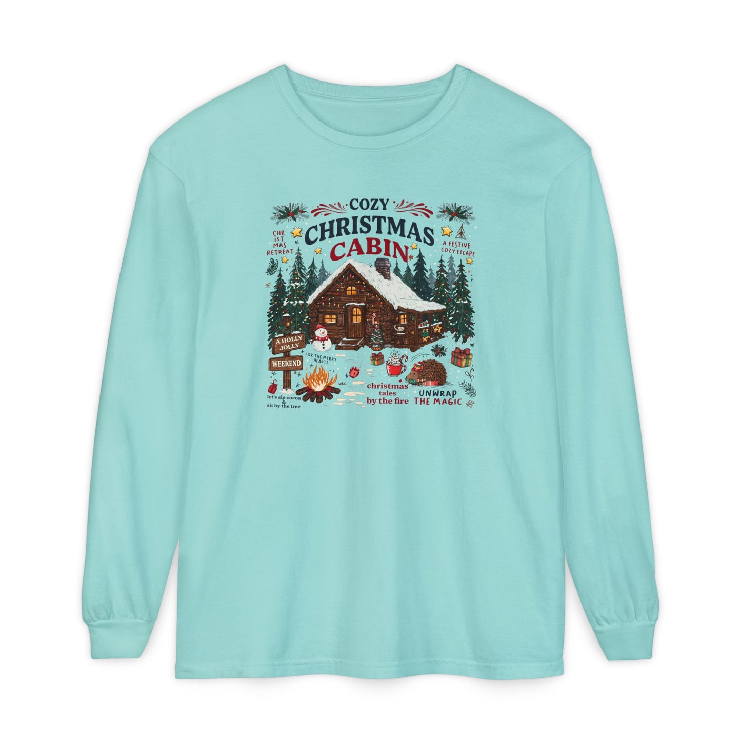Christmas Cabin Long Sleeve Tee