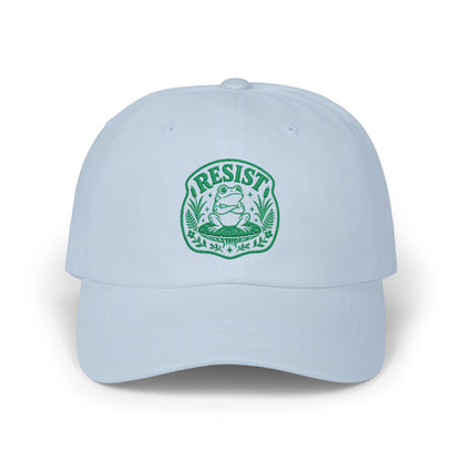 Resist Frog Dad Cap — Embroidered Green Emblem Hat