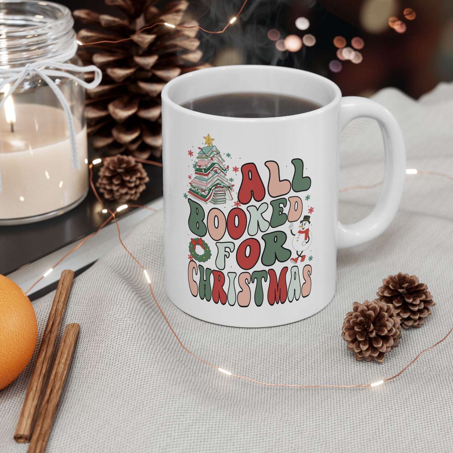 All Booked for Christmas Mug