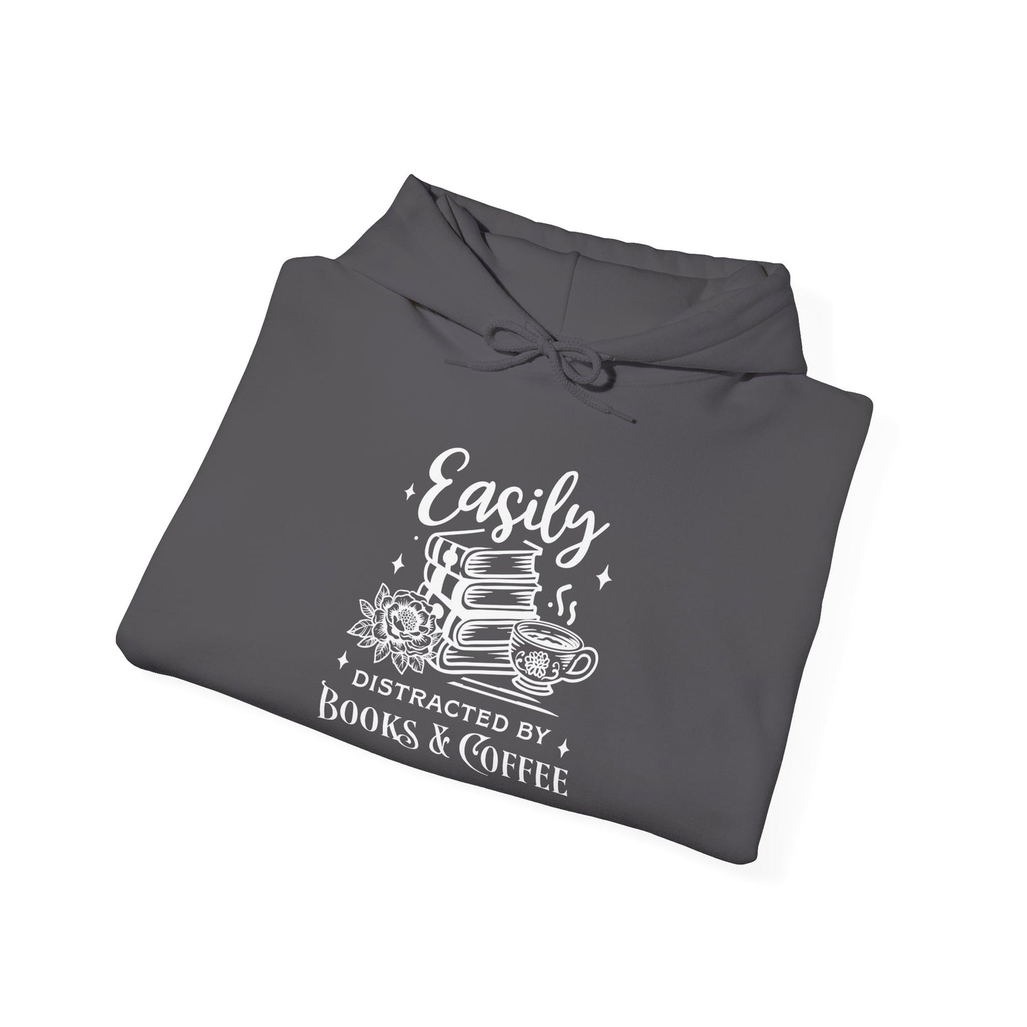 Easily Distracted by Books & Coffee Hoodie