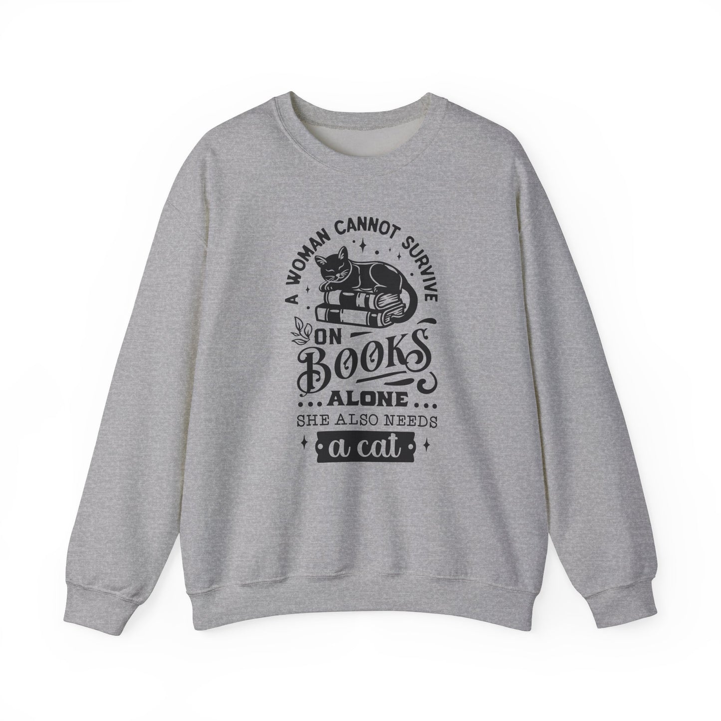 Books and a Cat Sweatshirt