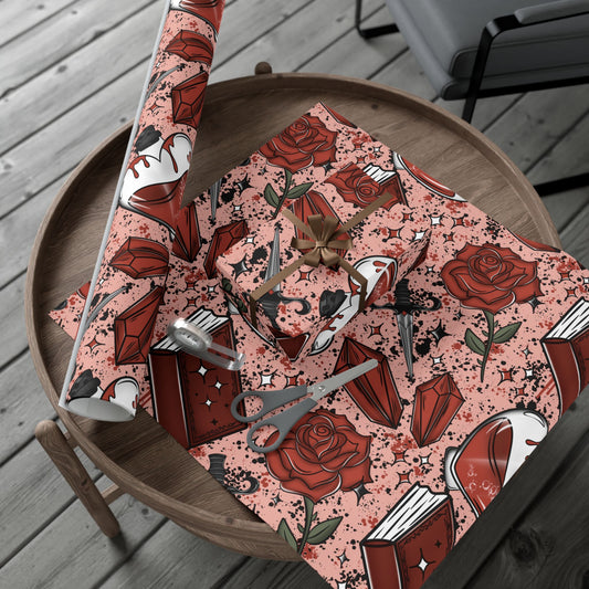 Crimson Romance Wrapping Paper