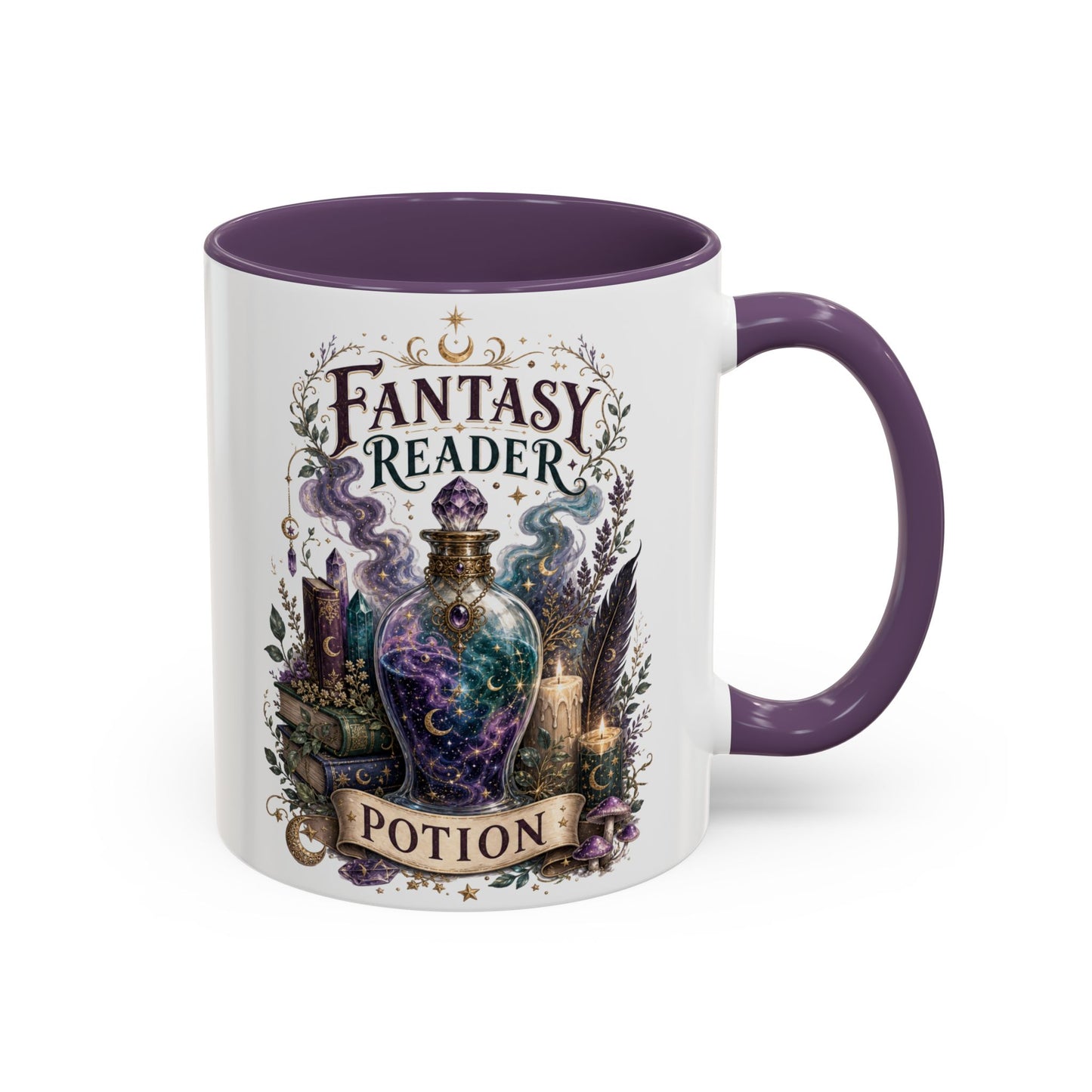 Fantasy Reader Potion Mug — Illustrated Witchy Coffee Cup for Book Lovers
