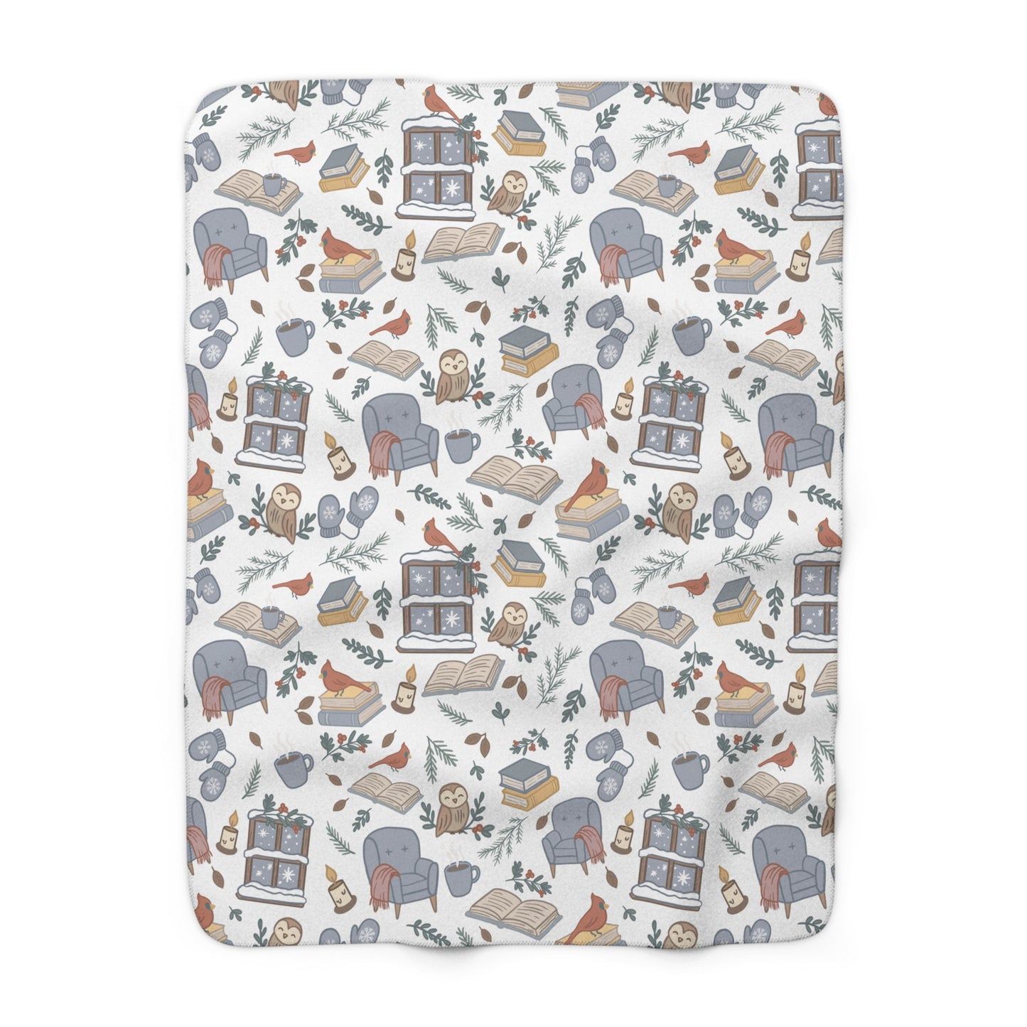 Winter Reading Nook Sherpa Blanket