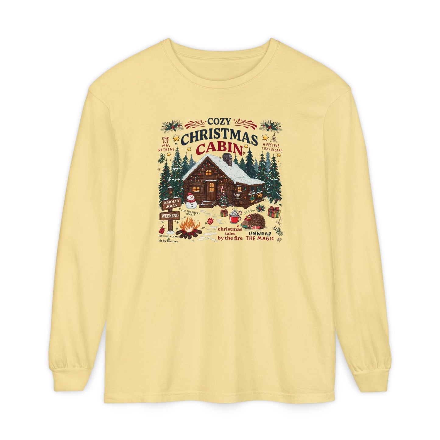 Christmas Cabin Long Sleeve Tee