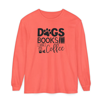 Dogs Books & Coffee Long Sleeve Tee