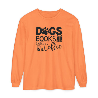 Dogs Books & Coffee Long Sleeve Tee