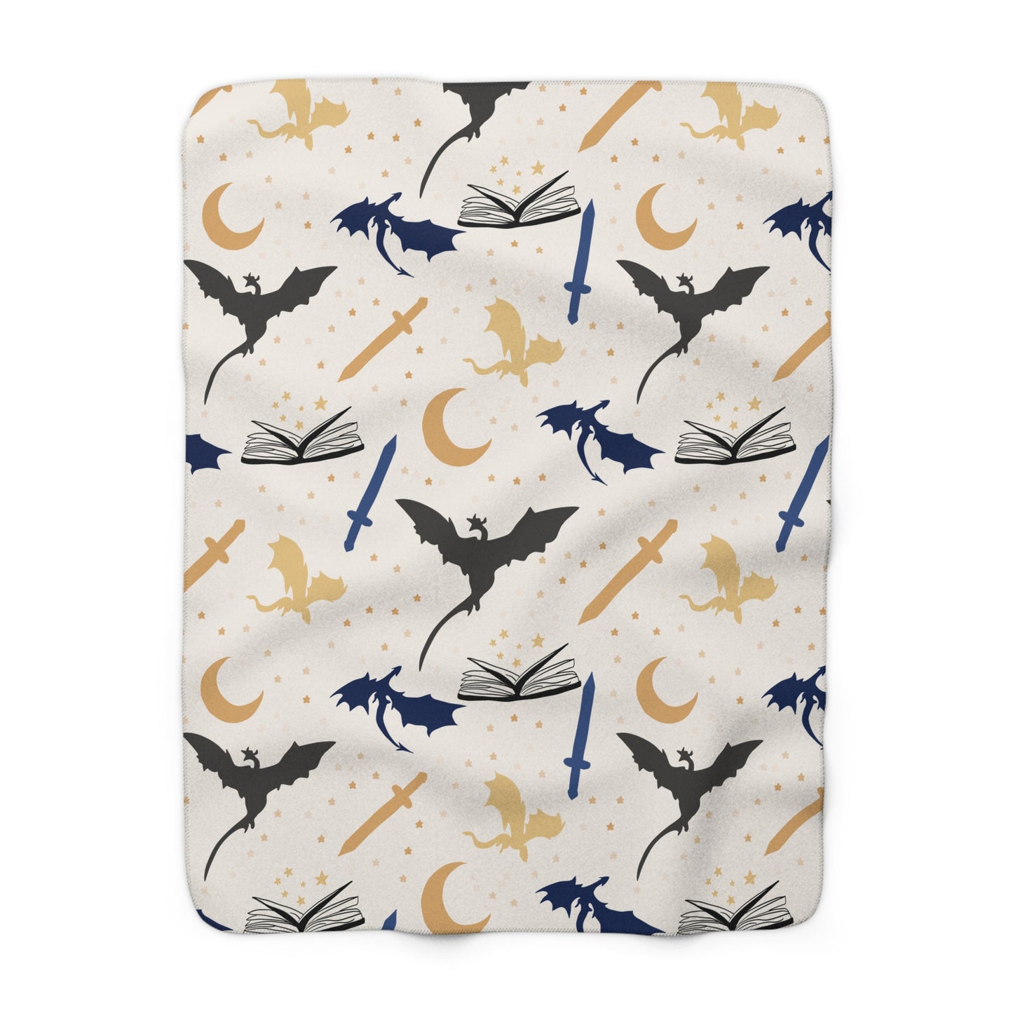 Books & Dragons Sherpa Blanket