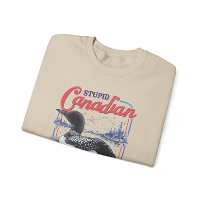 Stupid Canadian Wolf Bird Sweatshirt
