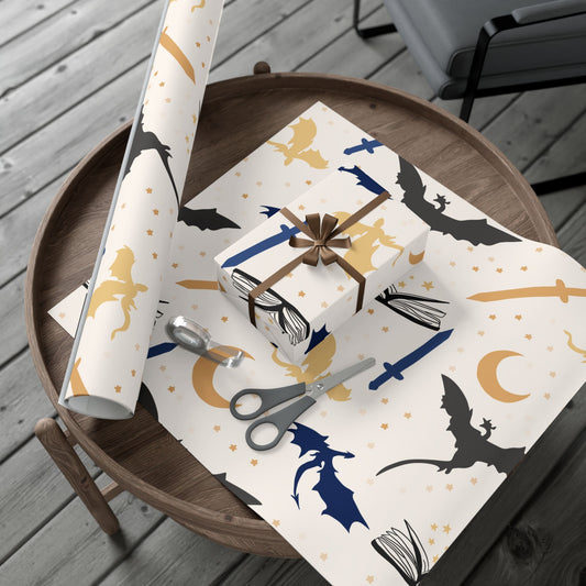 Books & Dragons Wrapping Paper